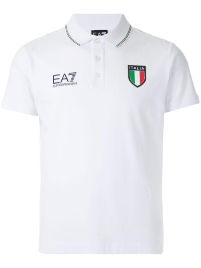 Ea7 Emporio Armani 1100 Natural Baumwoll Polo Hemd Herren Weiß | I74UM9H7