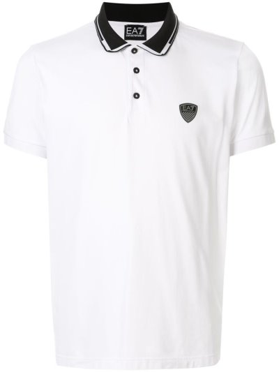 Ea7 Emporio Armani Back Logo Colour Block Polo Hemd Herren Weiß | 4JAPX3SK