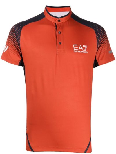 Ea7 Emporio Armani Band Collar Polo Hemd Herren Orange | O8ZHBYAU