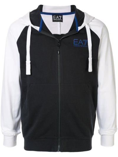 Ea7 Emporio Armani Chest Logo Hoodie Herren Grün Weiß | LA9OJ6VY