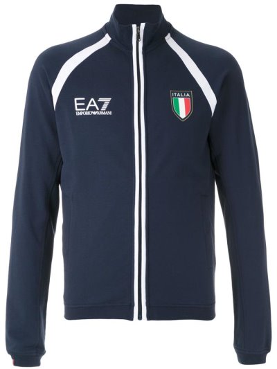 Ea7 Emporio Armani Chest Logo Jacke Herren Blau | GGBG4U0U