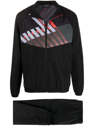 Ea7 Emporio Armani Colour Blocked Sport Jacket Jacke Herren Schwarz | L1YCFAOX