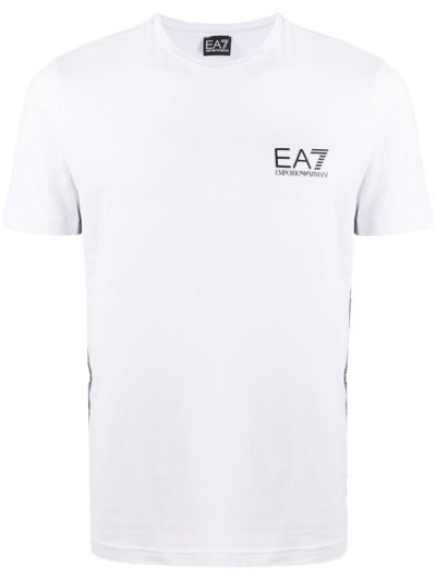 Ea7 Emporio Armani Crew Neck Logo Tape Bomberjacke Herren Weiß | OFCMG9B0
