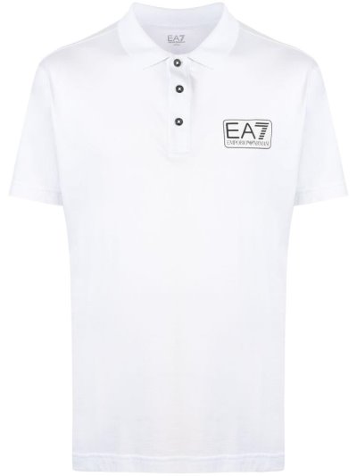 Ea7 Emporio Ea7 Logo Patch Polo Hemd Herren Weiß | FUZ10ZQI