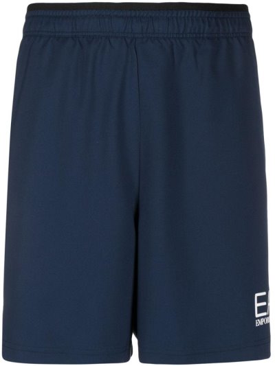 Ea7 Emporio Armani Elasticated Logo Kurze Hose Herren Blau | 1X1AQPBW