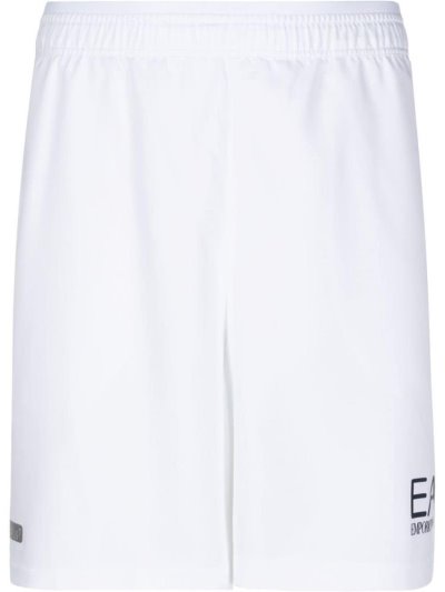 Ea7 Emporio Armani Embroidered Logo Kurze Hose Herren Weiß | JX6GOE2N