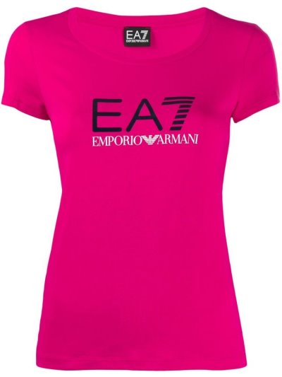 Ea7 Emporio Armani Fitted Logo Print Bomberjacke Damen Rosa | HJXN33N7