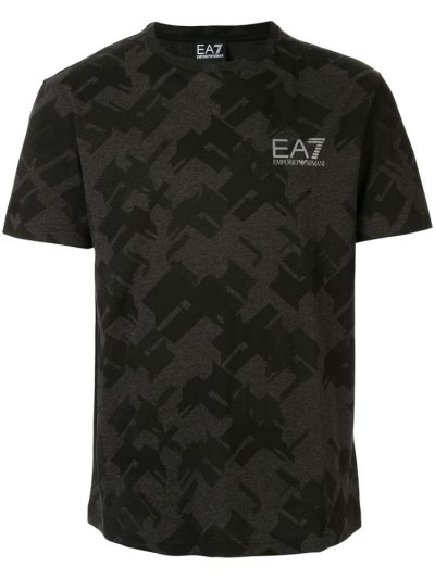 Ea7 Emporio Armani Geometric Print Bomberjacke Herren Schwarz | IBN4HZNR