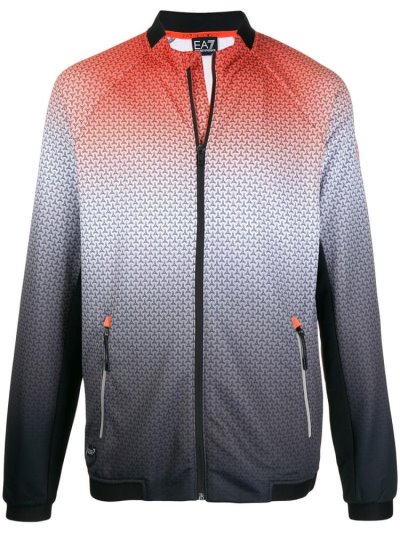 Ea7 Emporio Armani Gradient Effect Sport Jacket Jacke Herren Schwarz | 243WW8YY