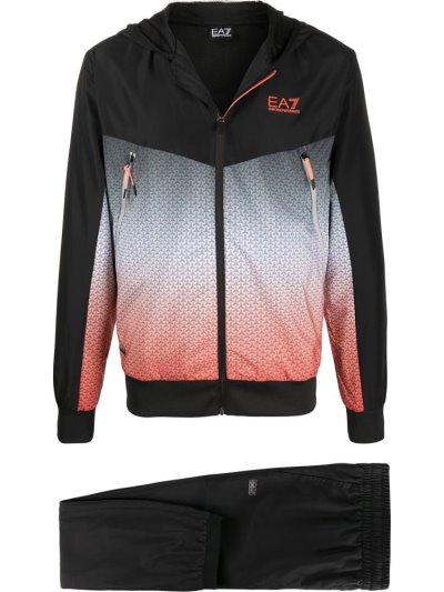 Ea7 Emporio Armani Gradient Print Jacke Herren Schwarz | N7EVLJN6