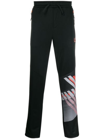 Ea7 Emporio Armani Graphic Print Track Hose Herren Schwarz | 0WYR2J4I