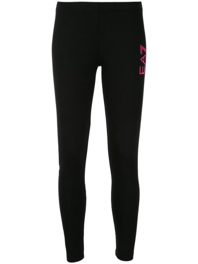 Ea7 Emporio Armani Graphic Print Leggings Damen Schwarz | BDN526QN