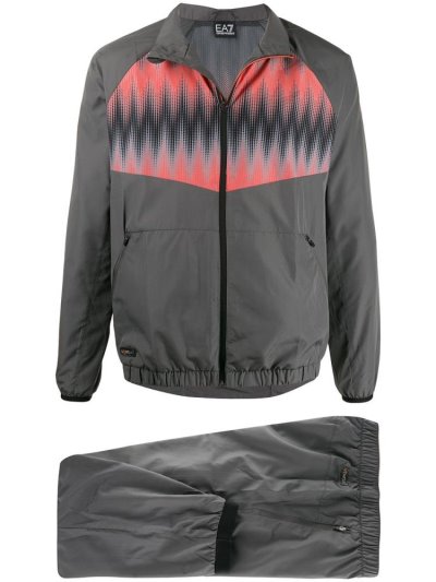 Ea7 Emporio Armani Graphic Print Two Piece Tracksuits Anzüge Herren Grau | XJ9GWRF4