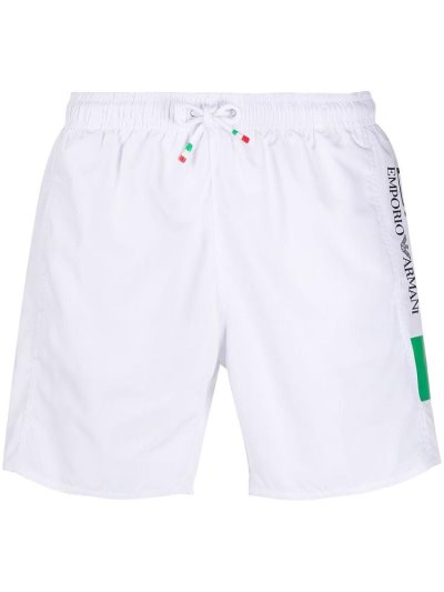 Ea7 Emporio Armani Italian Flag Print Swim Shorts Herren Weiß | 1DVQAVLD