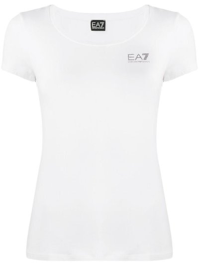 Ea7 Emporio Armani Kurzes Sleeve Logo Bomberjacke Damen Weiß | 6GS9E1DC