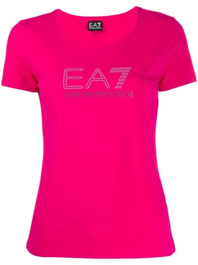 Ea7 Emporio Armani Kurzes Sleeve Logo Bomberjacke Damen Rosa | KLKEN6HM
