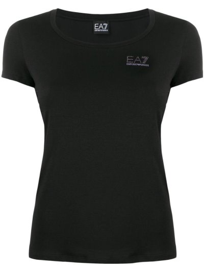 Ea7 Emporio Armani Kurzes Sleeve Embellished Logo Bomberjacke Damen Schwarz | SZHID10L