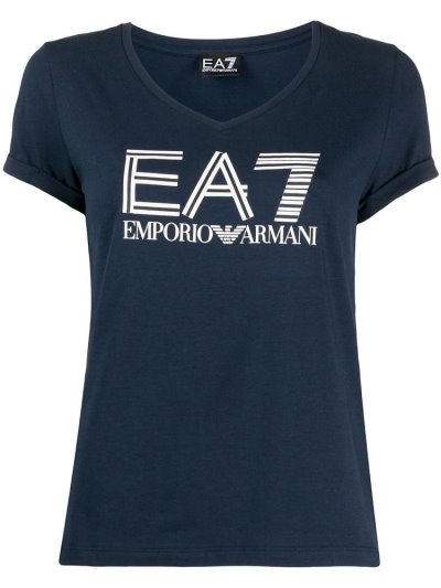 Ea7 Emporio Armani Logo Bomberjacke Damen Blau | H85CGNQV