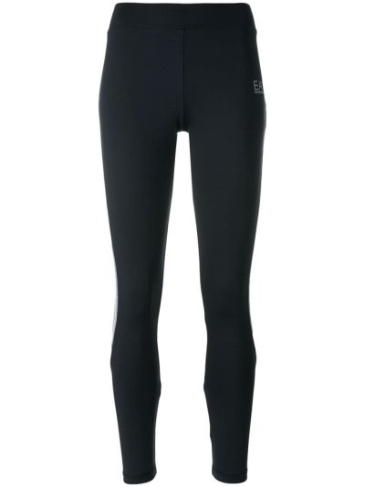 Ea7 Emporio Armani Logo Detail Leggings Damen Schwarz | UDM3NR7P