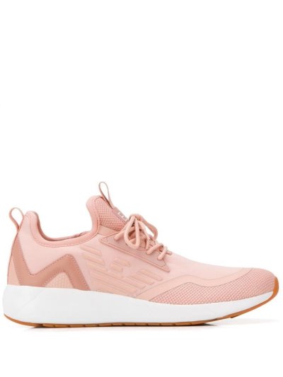 Ea7 Emporio Armani Logo Embossed Sneakers Herren Rosa | BGEN1RTH