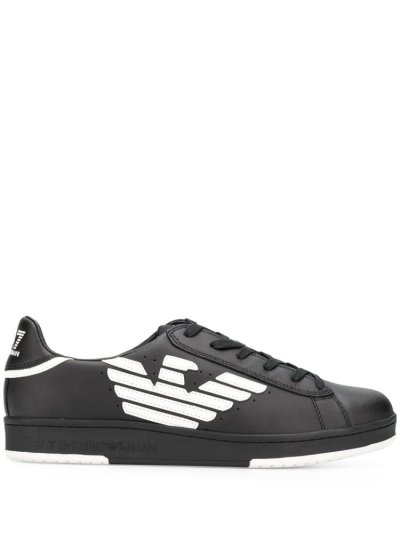 Ea7 Emporio Armani Logo Low Top Sneakers Herren Schwarz Weiß | 94SNWDGU