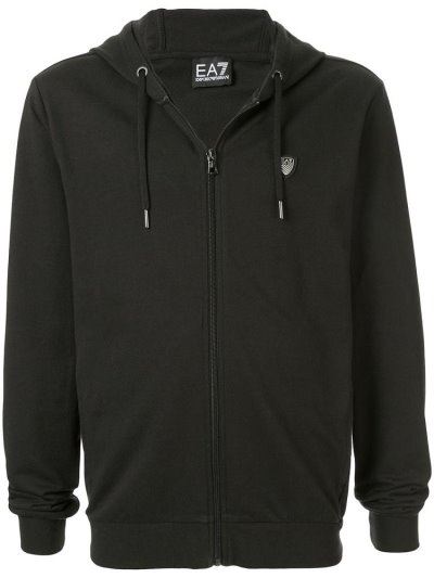 Ea7 Emporio Armani Logo Plaque Hoodie Herren Schwarz | LIIMTS0Z