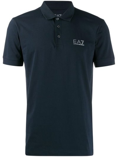 Ea7 Emporio Armani Logo Polo Hemd Herren Blau | GMD6RMZW