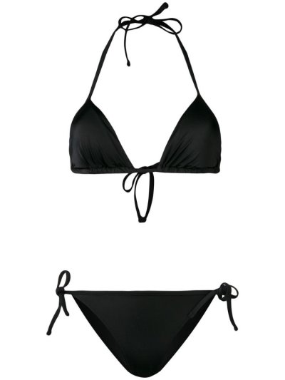 Ea7 Emporio Armani Logo Print Bikini Damen Schwarz | 7GF7MAW1