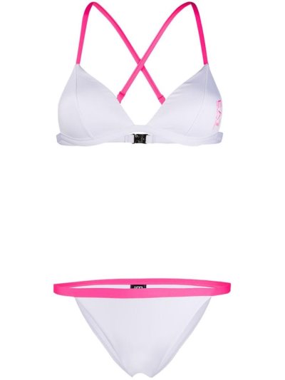 Ea7 Emporio Armani Logo Print Bikini Damen Weiß | 7SRVUMNS