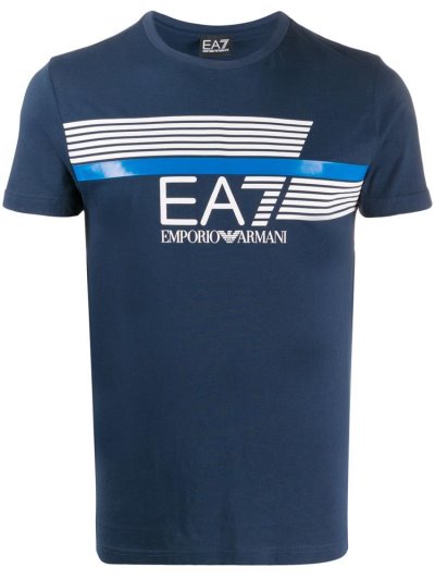 Ea7 Emporio Armani Logo Print Bomberjacke Herren Blau | AMMWKLIQ