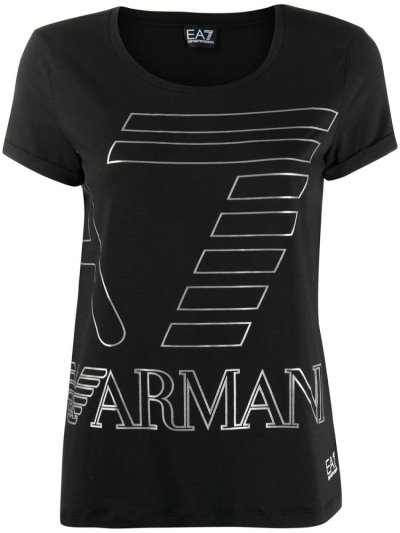 Ea7 Emporio Armani Logo Print Bomberjacke Damen Schwarz | ATA3XOX0