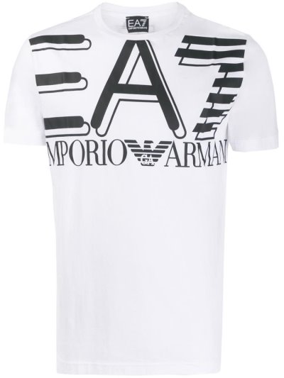 Ea7 Emporio Armani Logo Print Bomberjacke Herren Weiß | PP0HW1XE