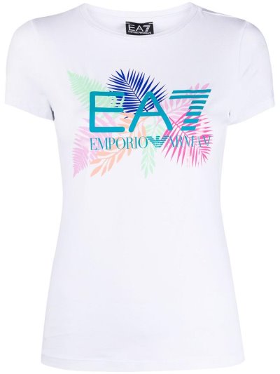 Ea7 Emporio Armani Logo Print Bomberjacke Damen Weiß | YWB8F11O