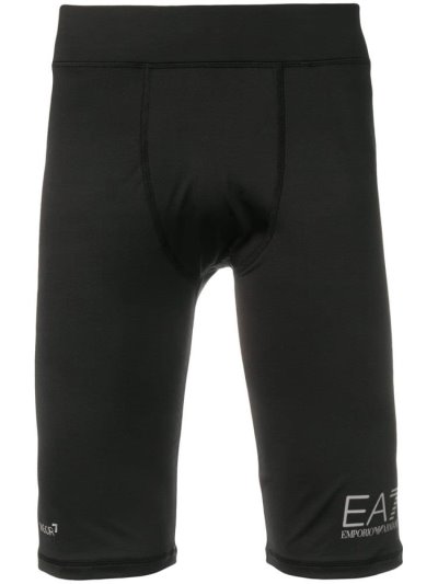 Ea7 Emporio Armani Logo Print Compression Kurze Hose Herren Schwarz | 0T5HDUUT