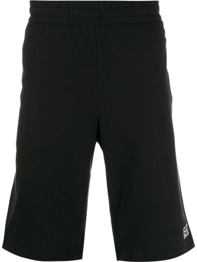 Ea7 Emporio Armani Logo Print Lauf Shorts Kurze Hose Herren Schwarz | BI2D1Z6O