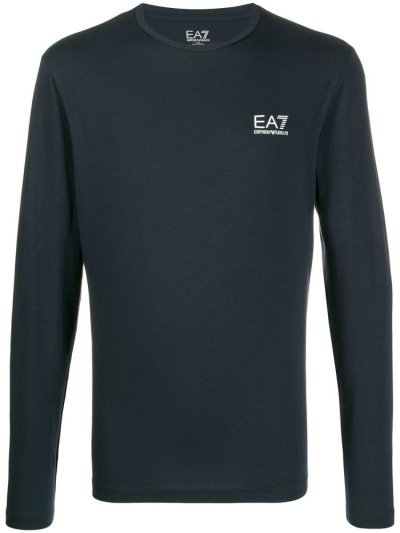 Ea7 Emporio Armani Logo Print Sweatshirts Herren Blau | B454PZWE