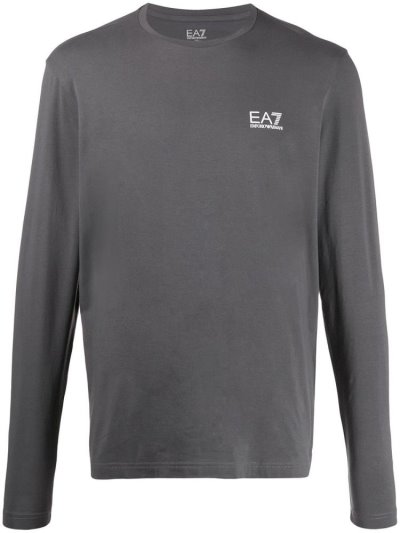 Ea7 Emporio Armani Logo Print Sweatshirts Herren Grau | MUIKB6B9