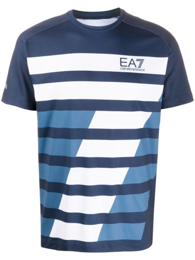 Ea7 Emporio Armani Logo Print Tennis Bomberjacke Herren Blau | JDTLZO6T