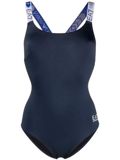 Ea7 Emporio Armani Logo Riemen One Piece Badeanzüge Damen Schwarz | 2NWCI55I