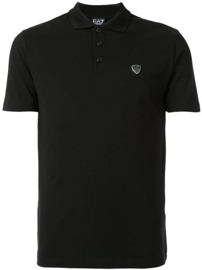 Ea7 Emporio Armani Logo Shied Polo Hemd Herren Schwarz | A603BG5G