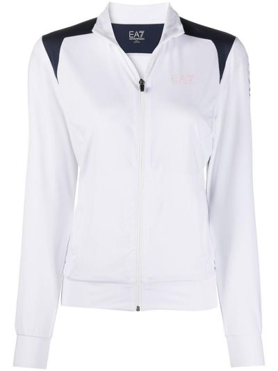 Ea7 Emporio Armani Logo Stripe Track Jacke Damen Weiß | HU7M969M