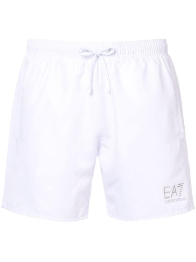 Ea7 Emporio Armani Logo Swim Shorts Herren Weiß | EN5S7UG9