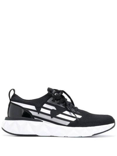 Ea7 Emporio Armani Low Top Eagle Logo Print Sneakers Herren Schwarz | D12S024I