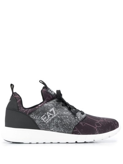 Ea7 Emporio Armani Marble Print Sneakers Herren Schwarz | ZW1S2G15