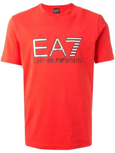 Ea7 Emporio Armani Metallic Ea7 Logo Printed Bomberjacke Herren Rot | 08VPWQH1