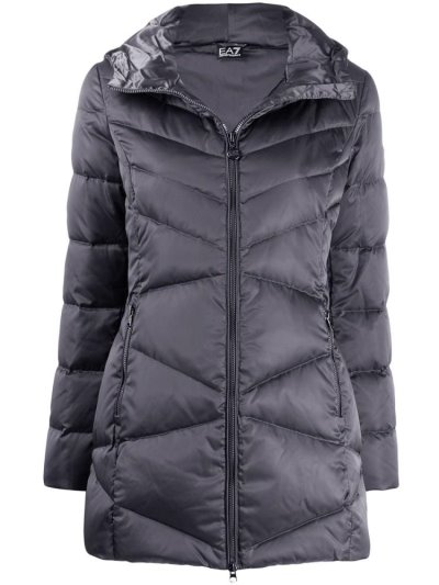 Ea7 Emporio Armani Mit Kapuze Down Coat Mäntel Damen Grau | 1KF4M9SH