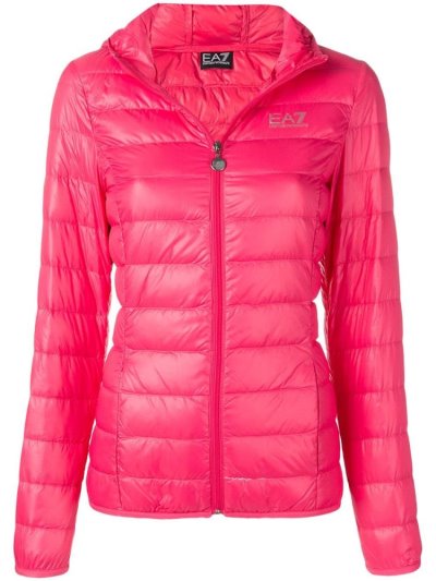 Ea7 Emporio Armani Mit Kapuze Puffer Jacket Jacke Damen Rosa | 196NA6QA