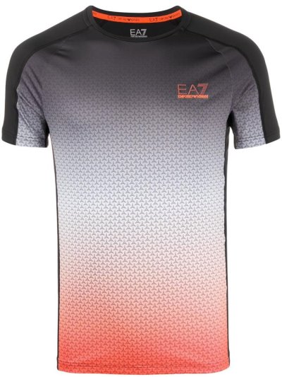 Ea7 Emporio Armani Ombré Sport Top Oberteile Herren Schwarz Orange | 298KXCPT