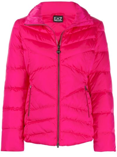Ea7 Emporio Armani Padded Fitted Jacke Damen Rosa | KNWMH96T