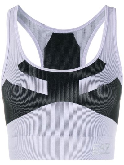 Ea7 Emporio Armani Panelled Ribbed Knit Tank Tops Damen Lila | 1EDYQVKF